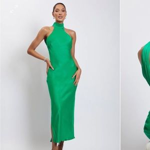 MESHKI midi satin dress